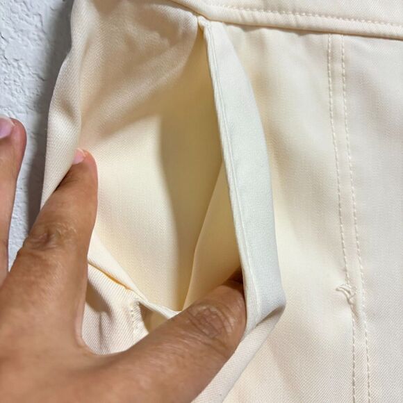 Max Studio Womens Bone Hine Rise Elastic Waist Wide Leg Palazzo Pants Large NEW - Picture 4 of 9